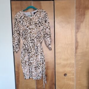Elegant Brown Patterned Dress